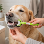 Cepillo triple cabezal higiene bucal perro gato mayor prevención sarro