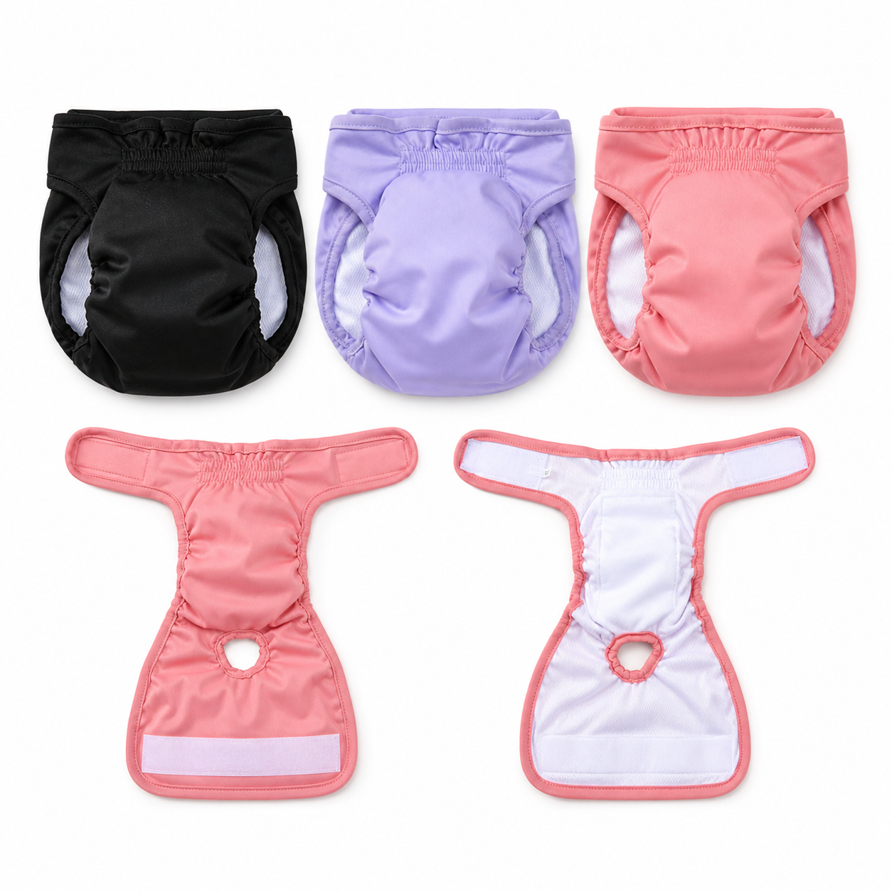 Pack 3 pañales reutilizables para perras mayores con incontinencia urinaria