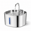 Fuente bebedero acero inoxidable 2.2L para perros y gatos silenciosa con filtro