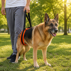 Arnés rehabilitación perro senior debilidad patas traseras vista lateral